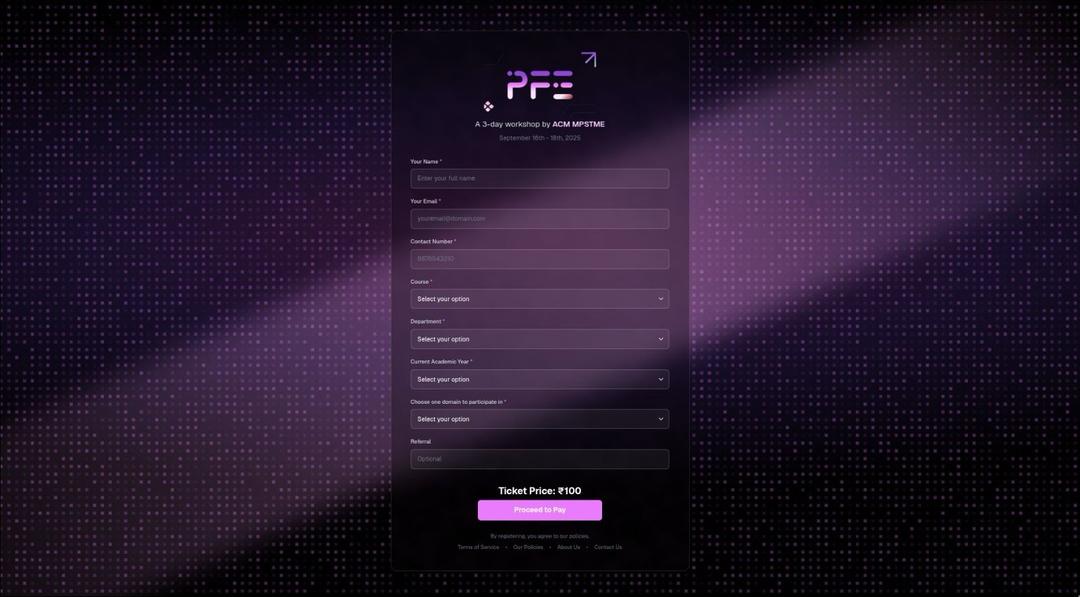 PFE Ticket Registration