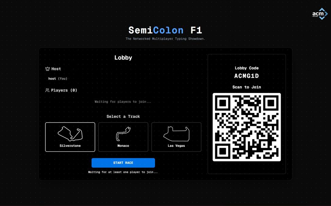 F1 SemiColon Type Racing